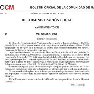 Anuncio aprobación inicial Modificación de créditos 2/2024